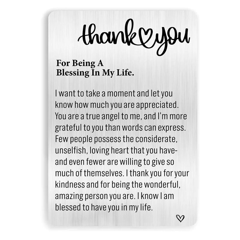 Engraved Wallet Card Inserts Thank You Gift