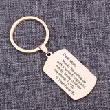 Mom Gift Keychain Dog Tag Stainless Steel Keyring Bag Charm Jewelry