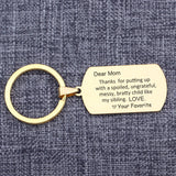Mom Gift Keychain Dog Tag Stainless Steel Keyring Bag Charm Jewelry