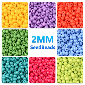 1000 2MM Glass Seed Beads 11/0 Round Spacer Beads For DIY Jewelry Making