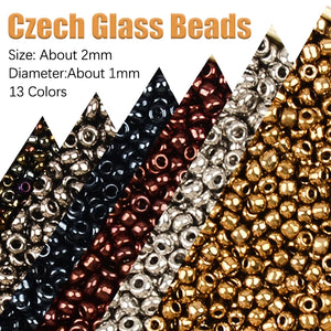 1000 Metallized Charms Czech Glass Beads for Jewelry Making Seed Beads DIY