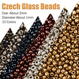 1000 Metallized Charms Czech Glass Beads for Jewelry Making Seed Beads DIY