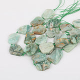 10Pcs Green Jaspers Slice Slab Charms Beads for DIY Jewelry
