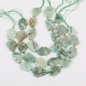 10Pcs Green Jaspers Slice Slab Charms Beads for DIY Jewelry