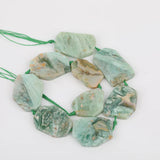10Pcs Green Jaspers Slice Slab Charms Beads for DIY Jewelry