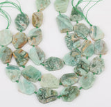 10Pcs Green Jaspers Slice Slab Charms Beads for DIY Jewelry