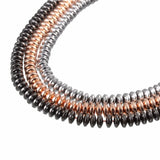 130pcs Hematite Beads 3*6mm Oval Spacer Charm Beads for Jewelry Making