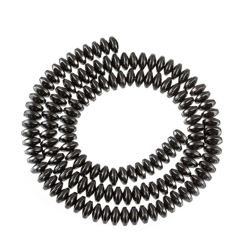 130pcs Hematite Beads 3*6mm Oval Spacer Charm Beads for Jewelry Making