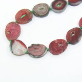 13PCS Raw Agate Slab Nugget Loose Beads Red Green Onyx Stone Slice Pendants