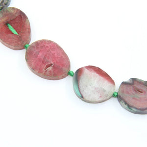 13PCS Raw Agate Slab Nugget Loose Beads Red Green Onyx Stone Slice Pendants