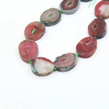 13PCS Raw Agate Slab Nugget Loose Beads Red Green Onyx Stone Slice Pendants