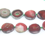 13PCS Raw Agate Slab Nugget Loose Beads Red Green Onyx Stone Slice Pendants