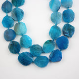 15PCS Blue Dragon Veins Agates Slab Slice Beads for Bracelet Charms Jewelry