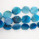 15PCS Blue Dragon Veins Agates Slab Slice Beads for Bracelet Charms Jewelry