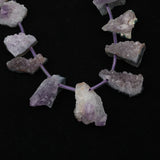 15Pcs Natural Amethysts Quartz Irregular Slice Slab Beads EF-CT-340JBDE