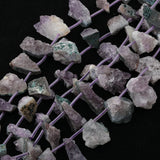 15Pcs Natural Amethysts Quartz Irregular Slice Slab Beads EF-CT-340JBDE