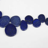 Natural Lapis Flat Teardrop Beads Slice Pendant, Top Drilled