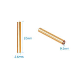 2000pcs 440g 20x2.5mm Tube Lined Goldenrod Glass Bugle Beads