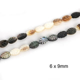 24-42pcs Natural Stone Leaf and Lip Sea Shell Beads for Jewelry Making