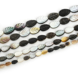 24-42pcs Natural Stone Leaf and Lip Sea Shell Beads for Jewelry Making
