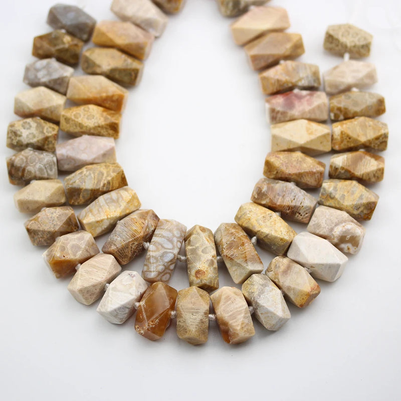 24PCS Smooth Natural Coral Jades Nugget Beads Strand