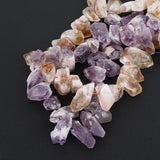32Pcs Natural Amethyst Citrine Quartz Chunky Nugget Charms Beads