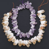 32Pcs Natural Amethyst Citrine Quartz Chunky Nugget Charms Beads