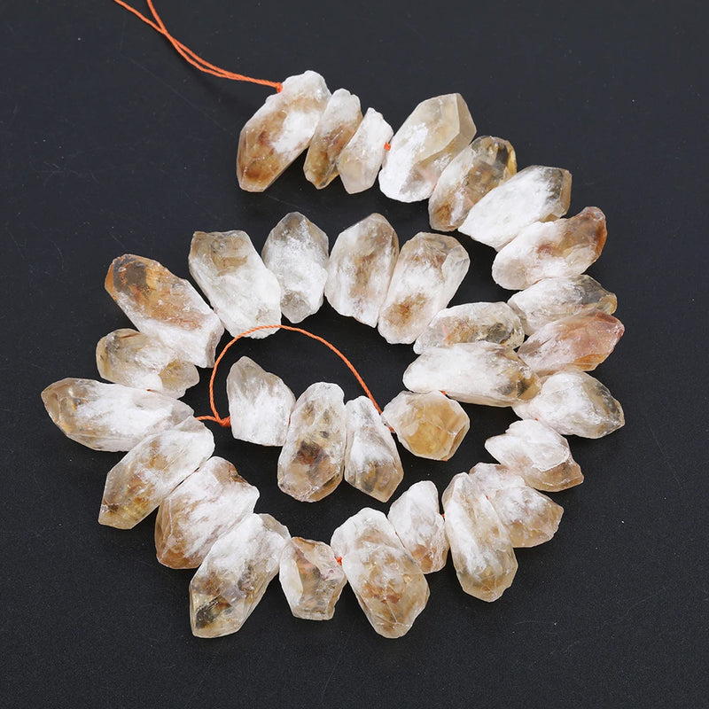 32Pcs Natural Amethyst Citrine Quartz Chunky Nugget Charms Beads