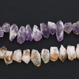 32Pcs Natural Amethyst Citrine Quartz Chunky Nugget Charms Beads