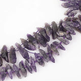 Amethyst Quartz Chunky Point Beads, Crystal Charms Necklace DIY