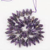 Amethyst Quartz Chunky Point Beads, Crystal Charms Necklace DIY