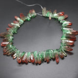 Set of 42 Green Red Crystal Rock Quartz Point Pendant Hexagonal Pendulum Column
