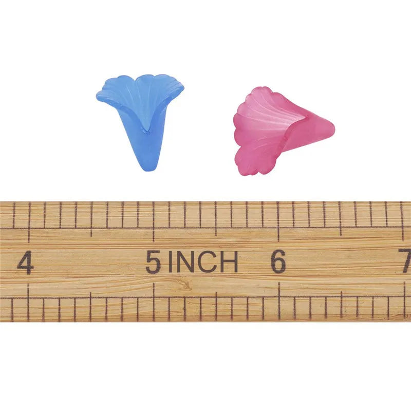 580pcs 20x20x2mm Transparent Acrylic Frosted Flower Beads for Earring DIY
