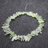 66pcs Raw Green Crystal Quartz Top Drilled Point Pendants