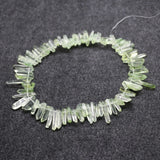 66pcs Raw Green Crystal Quartz Top Drilled Point Pendants