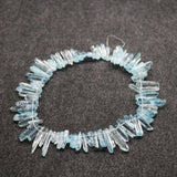 66pcs Raw Sky Crystal Quartz Top Drilled Point Pendant Graduated Beads