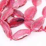 Natural Agate Long Faceted Slab Slice Beads Charm - 7PCS
