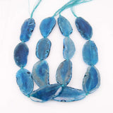Natural Agate Long Faceted Slab Slice Beads Charm - 7PCS