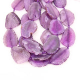 Natural Agate Long Faceted Slab Slice Beads Charm - 7PCS