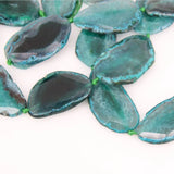 Natural Agate Long Faceted Slab Slice Beads Charm - 7PCS