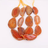 Natural Agate Long Faceted Slab Slice Beads Charm - 7PCS