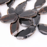 7PCS Raw Natural Achate Long Faceted Slab Slice Beads Charm