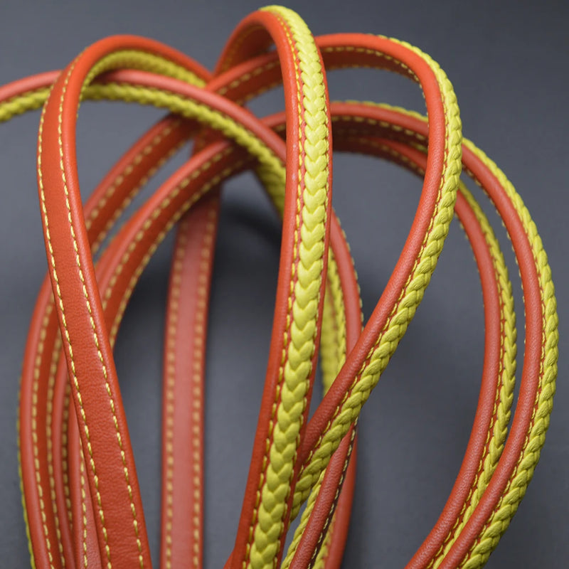 8*5mm Red Yellow Leather Cord for DIY Men Bracelet Jewelry Making