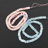 80Pcs Natural Aquamarines Pink Morganite Rondelle Charms Beads