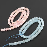 80Pcs Natural Aquamarines Pink Morganite Rondelle Charms Beads