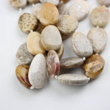 Natural Coral Jades Slice Teardrop Shape Beads