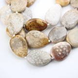 Natural Coral Jades Slice Teardrop Shape Beads
