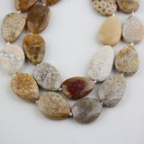 Natural Coral Jades Slice Teardrop Shape Beads