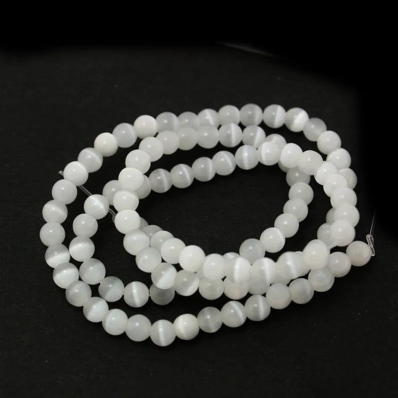 980pcs 4mm Cat Eye Loose Stone Beads Jewelry Making