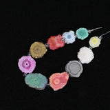 Colorful Sun Flower Druzy Agates Slice Bracelet